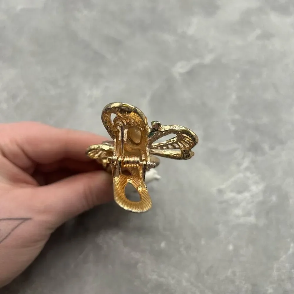 Fashion Jewelry Rhinestones Gold Butterfly Hair Clip Accessories